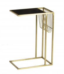bijzettafel zwart marmer goud