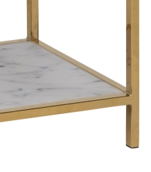 vakkenkast wit marmerlook met goud 110 cm