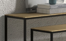 Tulsa set sidetables goud zwart
