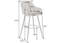 hoge barkruk vintage taupe