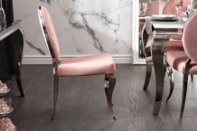 barok stoel fluweel rose