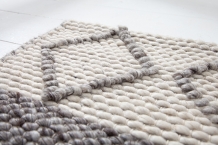 Vloerkleed Ruit grijs beige 240x160 cm
