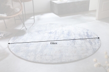 rond vloerkleed blauw beige 150 cm
