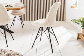 stoel creme bouclé