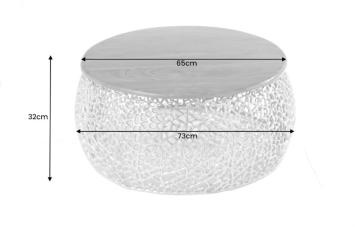 Afmetingen salontafel goud acacia 73 cm
