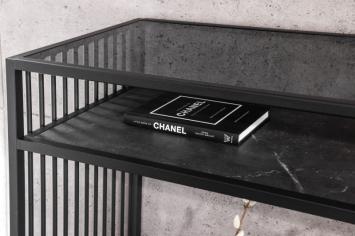 sidetable marmerlook metaal 120 cm