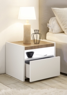 nachtkastjes wit lichtbruin set 2 stuks