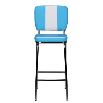 Retro barstoel Elvis blauw wit