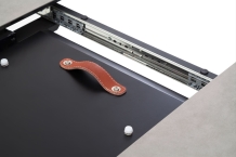 uitschuifbare ronde tafel 120-160 cm zwarte poten