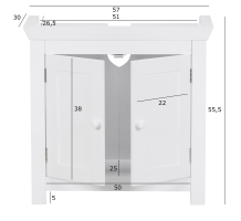 wastafel onderkast wit 57 cm