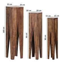 zuilenset sheesham hout 3-delig