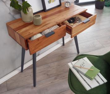 sidetable acacia metaal 90 cm